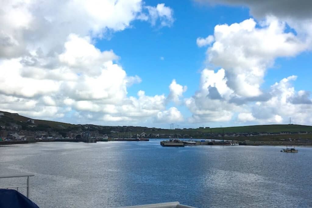 Arriving into Stromness Harbour on the ferry to Orkney