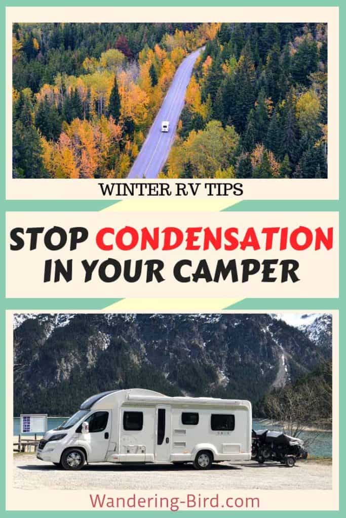 Stop condensation in your campervan with this 12 easy tips so you can enjoy winter vanlife. #rvliving #vanlife #winter #condensation