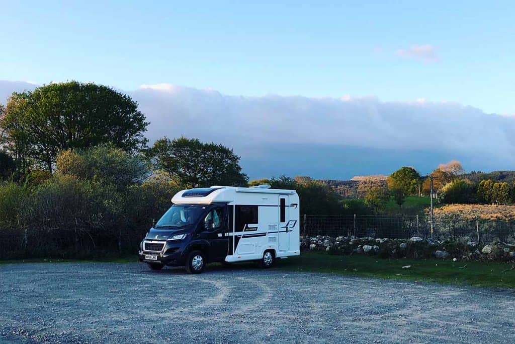 Wild camping in the UK with a motorhome- this is in the Brecon Beacons in Wales