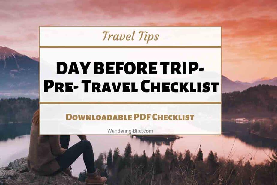 Things to do before vacation- printable checklist