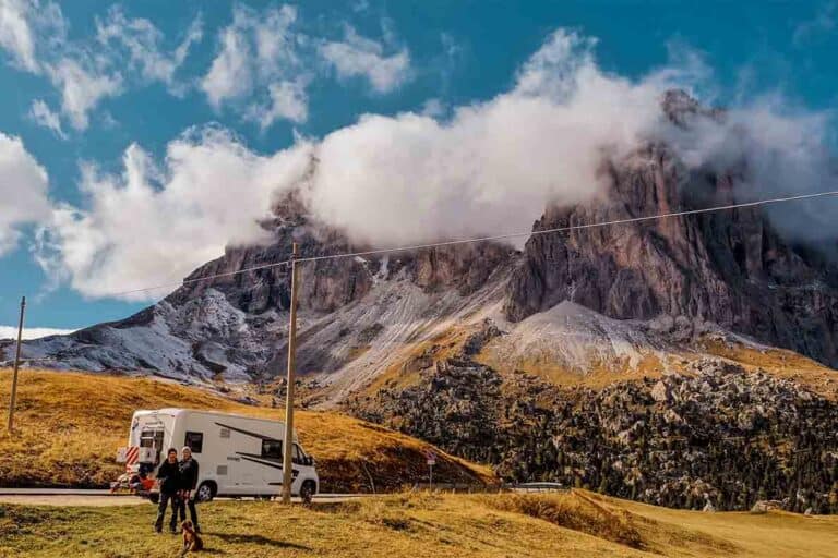 Dolomites with a motorhome